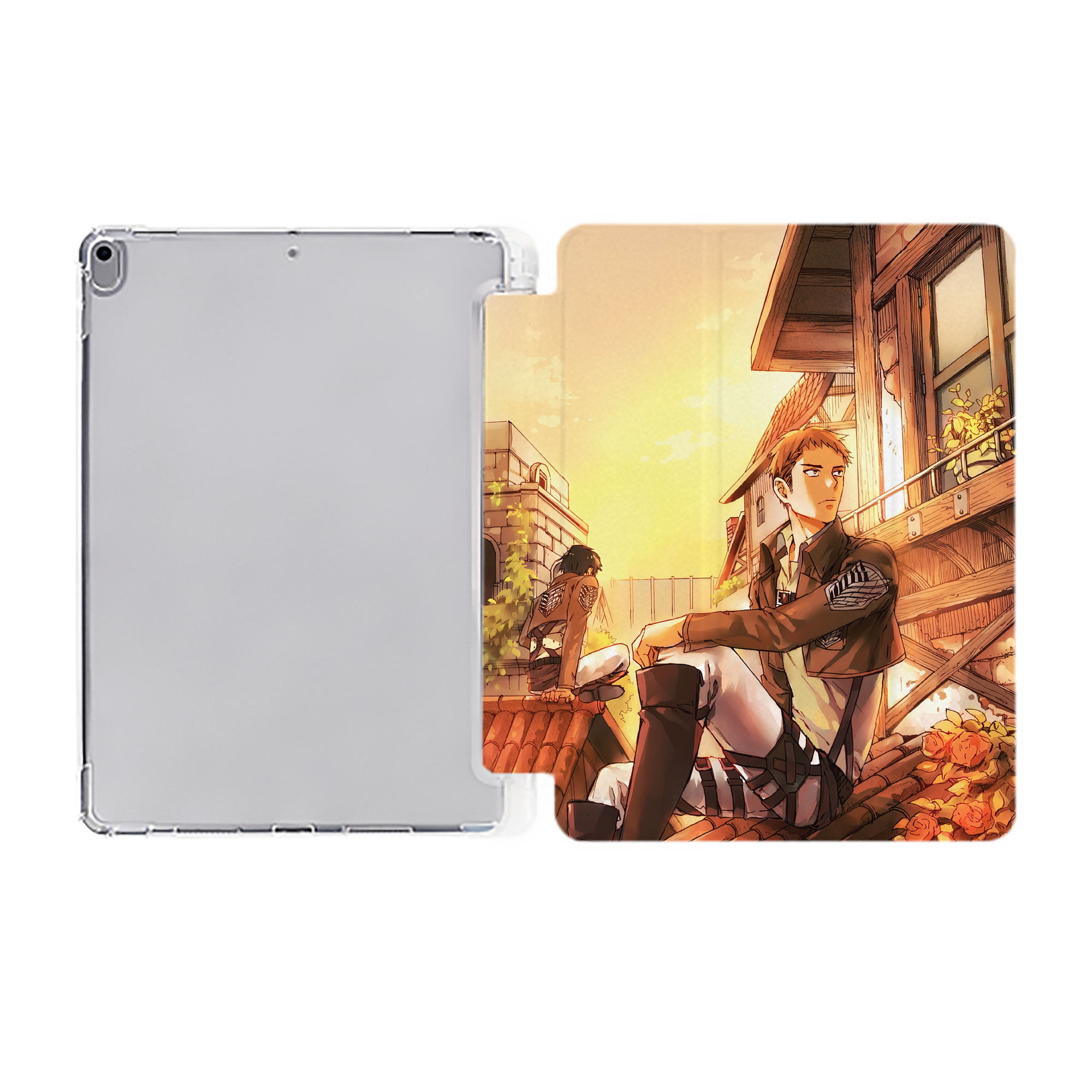 （画像用） 進撃の巨人 Attack on Titan IPad ケース ペン収納付き 三つ折りスタンド PUレザー×シリコン 対応機種9.5/10.5/10.9インチ